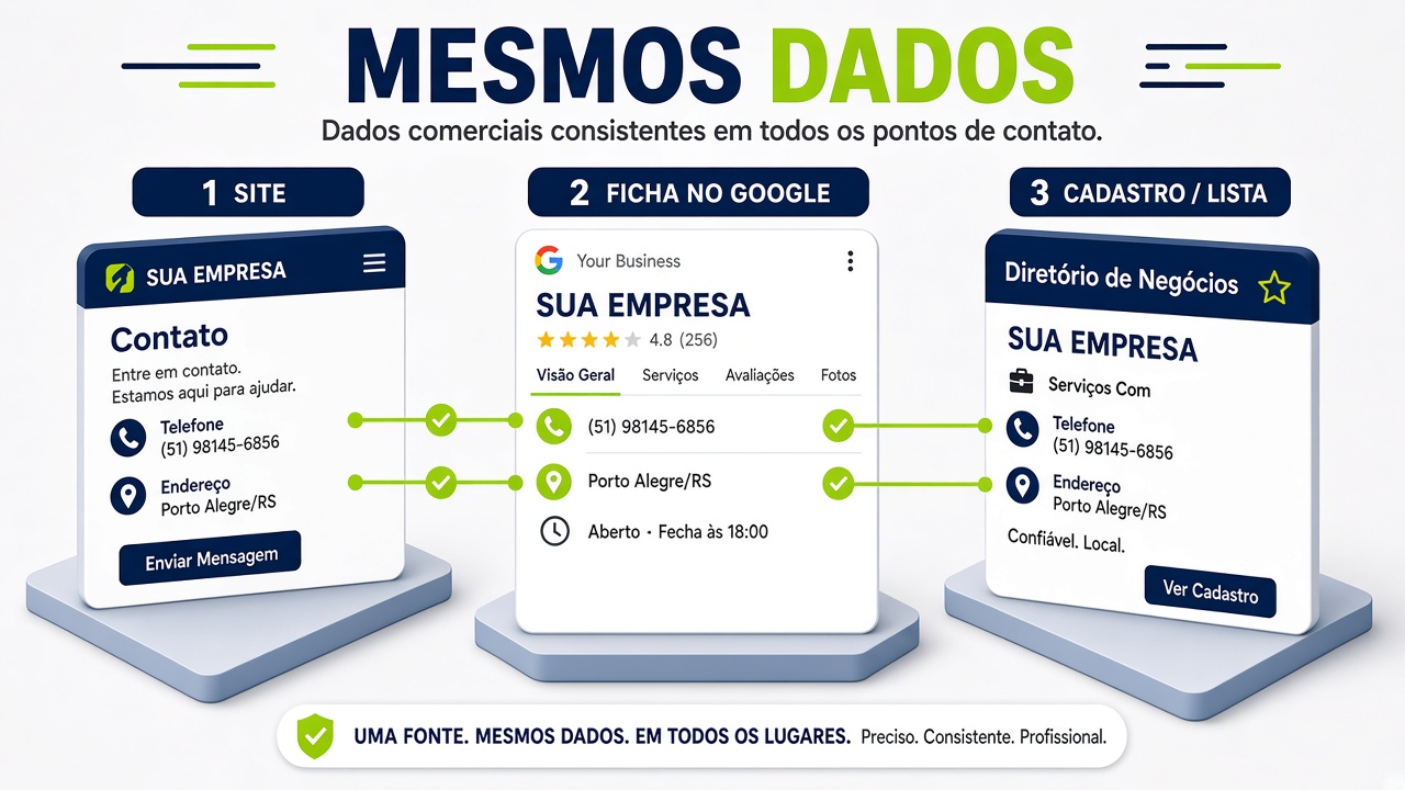 2. Seus dados precisam ser os mesmos em todo lugar