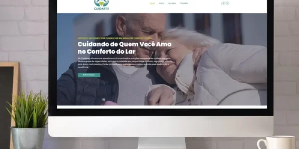 Site para a Cuidarte Saúde Home Care, especializada em atendimento domiciliar para pacientes em recuperação.
