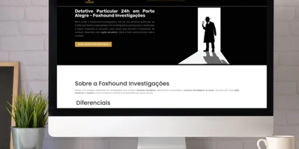 Site para a Foxhound Investigações, especializada em serviços de detetive particular.