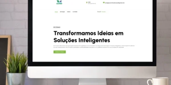 Site para a Ecosa3, especializada em engenharia civil, ambiental e TI.